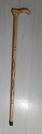 Ahşap Baston, Asa, Desenli, 90cm