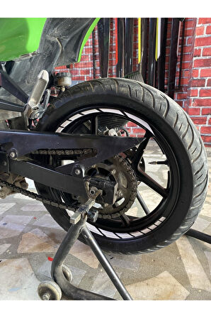 Şık Tasarım  motosiklet Jant Şeridi Kesik Beyaz Sağ-Sol/Ön-Arka