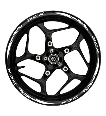 Pcx Beyaz yazılı  neon(fıstık yeşili) pençe şeritli