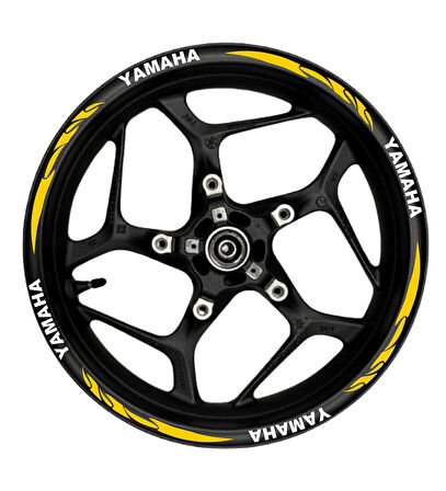 Yamaha Beyaz yazılı  yeşil reflektif pençe şeritli