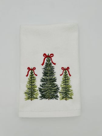 🎄yılbaşı Temalı Nakışlı Noel Ağaçları El & Yüz Havlusu