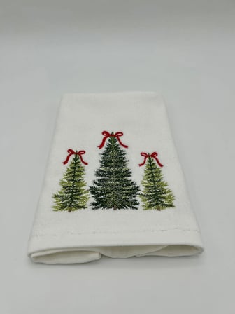 🎄yılbaşı Temalı Nakışlı Noel Ağaçları El & Yüz Havlusu