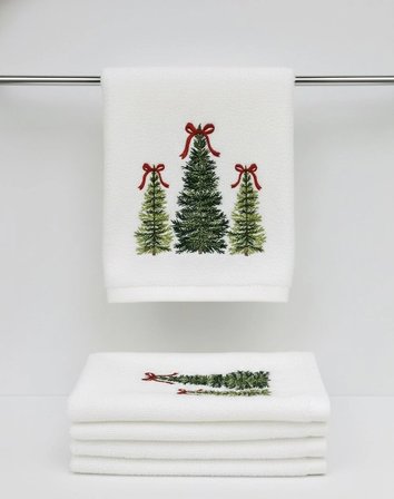 🎄yılbaşı Temalı Nakışlı Noel Ağaçları El & Yüz Havlusu