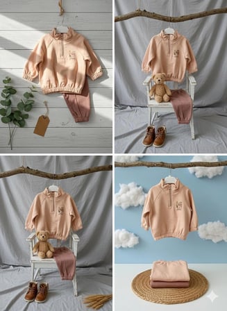 👶 Jovıel Unisex Bebek Yarım Fermuarlı Ikili Takım