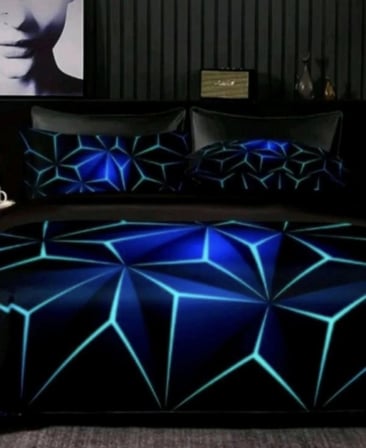 Özel Tasarım Marka Çift Kişilik Nevresim Takımı Organik Saten Pamuk Luxury Premium Kumaş 240*260 Cm Ranforce Dokuma Deluxe neon seri parlak prizma geometrik altın siyah kırmızı