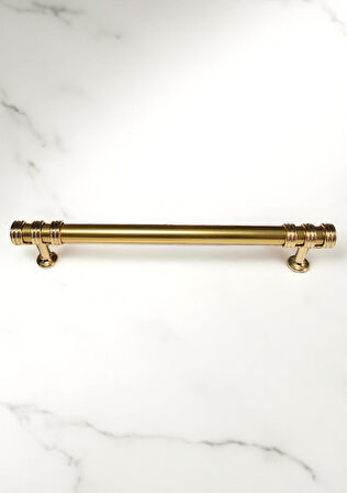 Nesli Alüminyum Metal Lüks Modern Mobilya Çekmece Mutfak Dolabı Kulpu Altın 192mm (10 Adet)