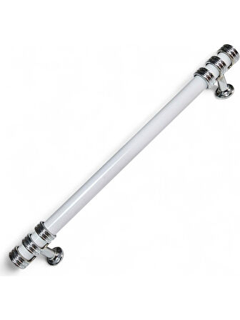 Nesli Alüminyum Metal Lüks Modern Mobilya Çekmece Mutfak Dolabı Kulpu Beyaz-Krom 128mm