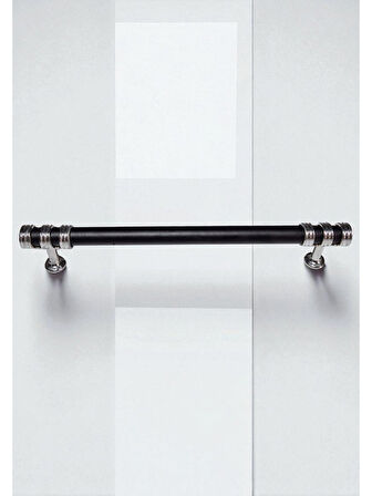 Nesli Alüminyum Metal Lüks Modern Mobilya Çekmece Mutfak Dolabı Kulpu Siyah-Krom 128mm (5 Adet)