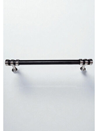Nesli Alüminyum Metal Lüks Modern Mobilya Çekmece Mutfak Dolabı Kulpu Siyah-Krom 128mm (5 Adet)