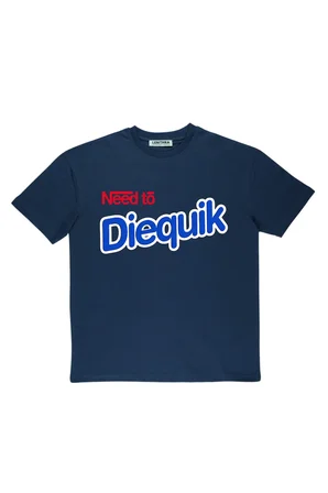 Lenithra Need To Diequik Ön Baskılı Unisex Oversize T-shirt Füme / M
