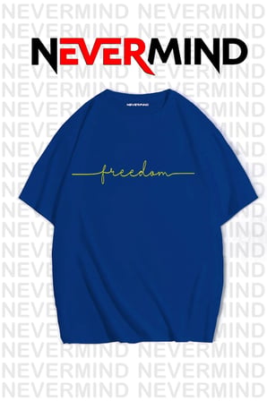 Erkek Oversize “Freedom” Baskılı Erkek Tişört – Yazlık Rahat Pamuklu Tshirt
