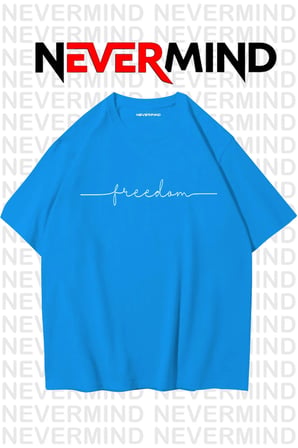 Erkek Oversize “Freedom” Baskılı Erkek Tişört – Yazlık Rahat Pamuklu Tshirt