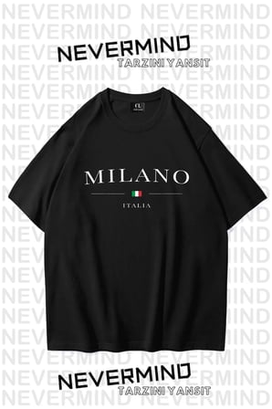 nevermind unisex baskılı oversize %100 pamuk tişört