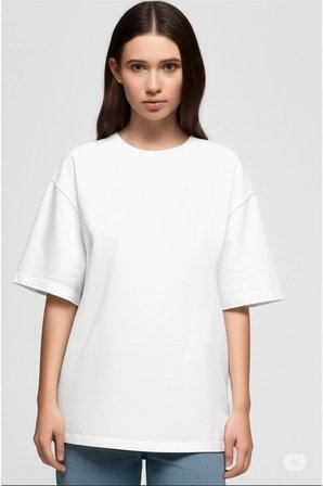 Nevermind Unisex Beyaz %100 Pamuklu 3’lü Tişört Paketi