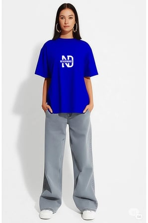 Nevermind Oversize Tişört Kadın "NEVERMIND" Baskılı Geniş Kalıp Tişört Unisex