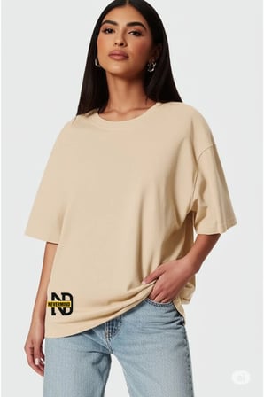 Nevermind Oversize Tişört Kadın Sol Alt "NEVERMIND" Baskılı Geniş Kalıp Tişört Unisex