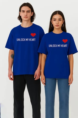 Unisex Kadın Erkek The Key To Çift Sevgili T-shirt 2'li Set Takım