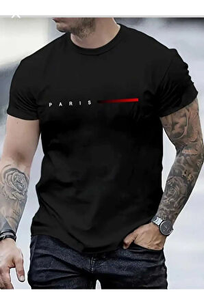 malkoçbey kısa çizgi paris baskılı oversize unisex basic t-şhirt