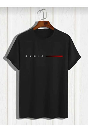 malkoçbey kısa çizgi paris baskılı oversize unisex basic t-şhirt