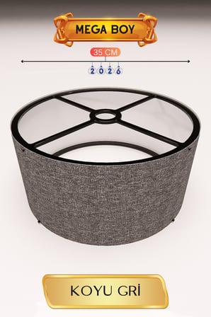 Koyu Gri Lambader Başlığı 35 CM Mega Boy