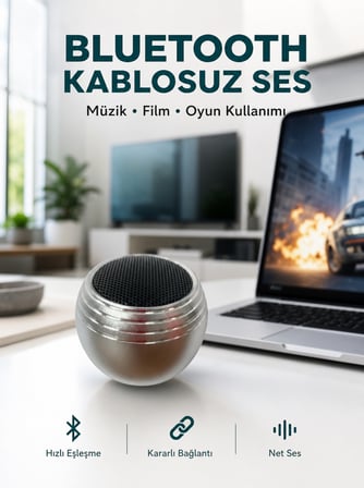 Taşınabilir Bluetooth Hoparlör Yüksek Ses Kaliteli Mini Tasarım Yeni Nesil