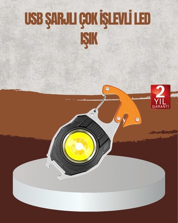 Çok İşlevli USB Şarjlı Anahtarlık Fener