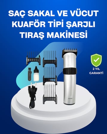 Profesyonel Saç ve Sakal Tıraş Makinesi – Tam Aksesuar Setli