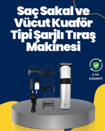 Profesyonel Saç ve Sakal Tıraş Makinesi – Tam Aksesuar Setli