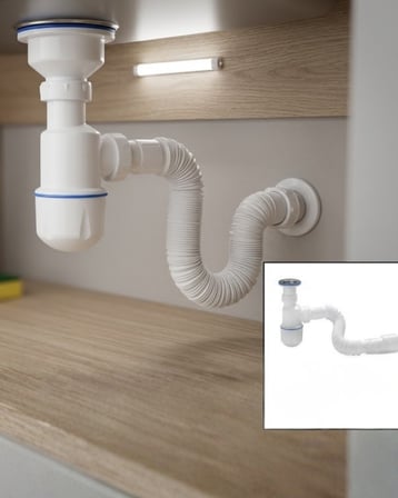 Lavabo Gider Sifonu Esnek Hortumlu Koku Önleyici Tıkanma Engelleyici Gider Seti