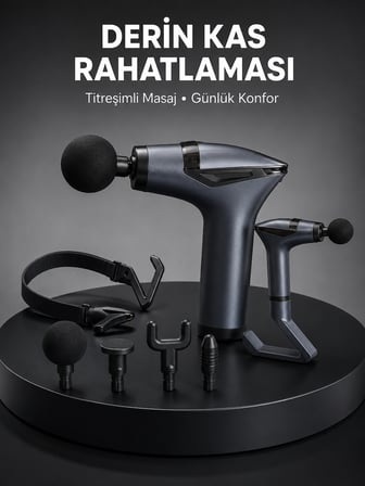 Taşınabilir 3in1 Masaj Aleti Şarjlı Titreşimli Esneme Bantlı Yeni Nesil