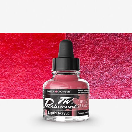 Daler Rowney FW Pearlescent Acrylic Inks 29.5ml Hot Mama Red 114