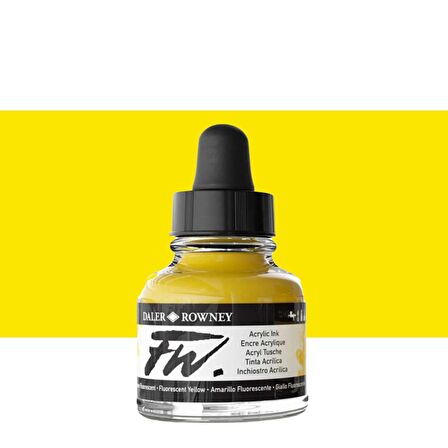 Daler Rowney FW Acrylic Artist Ink 29.5ml Fluorescent Yellow 681