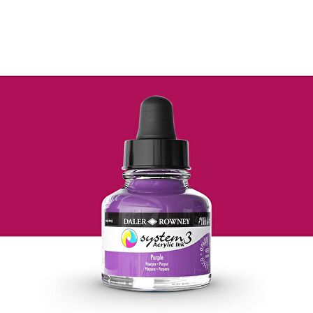 Daler Rowney System 3 Sıvı Akrilik Mürekkep Boya 29.5ml 433 Purple