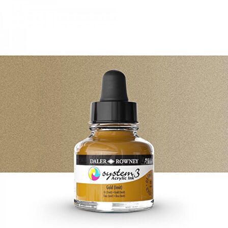 Daler Rowney System 3 Sıvı Akrilik Mürekkep Boya 29.5ml 701 Gold