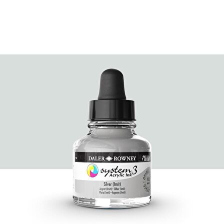 Daler Rowney System 3 Sıvı Akrilik Mürekkep Boya 29.5ml 702 Silver