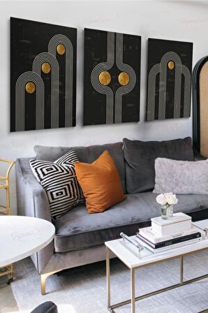 3'lü Set Dekoratif Kanvas Tablo Bohem Bohe Art Soyut Paintg Color Renkli Kanvas Canvas Tablo