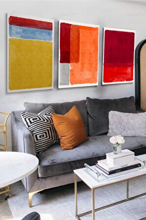 3'lü Set Dekoratif Kanvas Tablo Bohem Bohe Art Soyut Paintg Color Renkli Kanvas Canvas Tablo