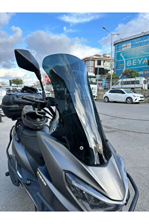 MOTOCAM Küba Newlight PRO Siperlik Ön Cam 2023-2025 Model 58cm siyah Renkli 4mm ORİJİNAL BOYLU