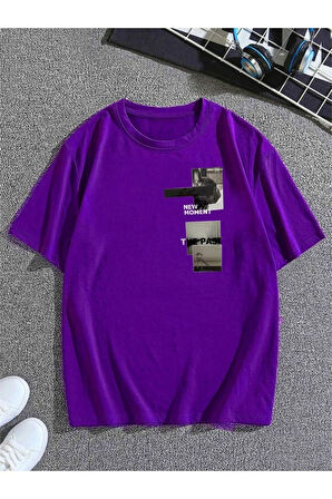 Unisex New Moment Baskılı Oversize T-shirt