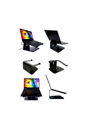 Laptop Standı Notebook Soğutucu Yükseltici Sehpa-metal-siyah