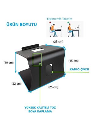 Laptop Standı Notebook Soğutucu Macbook Yükseltici Sehpa