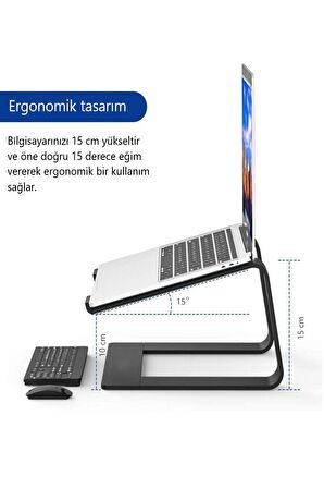 Tüm Modellere Uyumlu Laptop Standı Notebook Soğutucu Macbook Yükseltici Stand-Metal