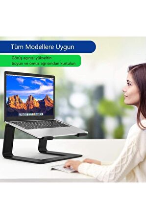 Tüm Modellere Uyumlu Laptop Standı Notebook Soğutucu Macbook Yükseltici Stand-Metal