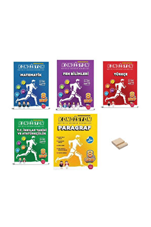 LGS 8. Sınıf Kondisyon Denemeleri Matematik Fen Türkçe İnkılap ve Paragraf 5li Set