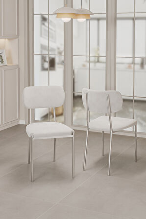 Nexa Demir Metal Ayaklı 70x120 Sabit Masa Yemek Odası Takımı, Mutfak Takımı 4 Adet Sandalye