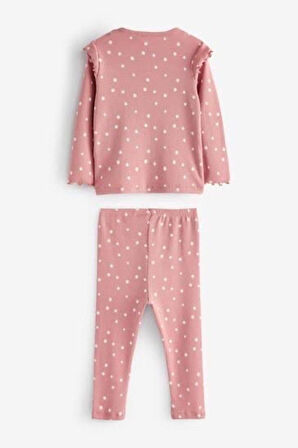 Next Baby % 100 Pamuklu Pink Green 3’lü Alt Üst Takım