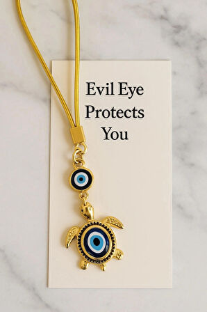 Nice For You Altın Renkli Kaplumbağa Nazar Boncuğu – Araba Dikiz Aynası ve Ev Dekoru Hediyelik Süs