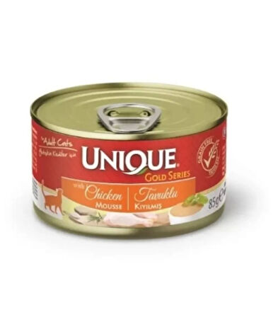Unique Gold Series Tavuk Etli Yetişkin Konserve Kedi Maması 85 gr 24 Adet
