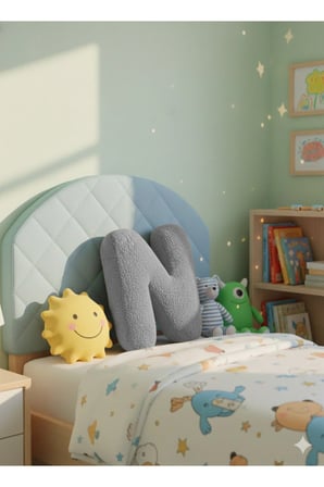 Peluş N Harf yastık , dekoratif kırlent , açık gri teddy kumaş , büyük boy 50 cm