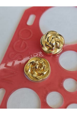 Z.A.R.A 8 Adet Altın Rengi Gül Desenli Metal Düğme (20.3 mm)